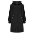 thumbnail image 3 of idosla Women's Zip Up Long Hoodies Coat Oversized Long Sleeve Fleece Sweatshirts Casual Fall Fashion Jacket with Pockets (Black, L), 3 of 4