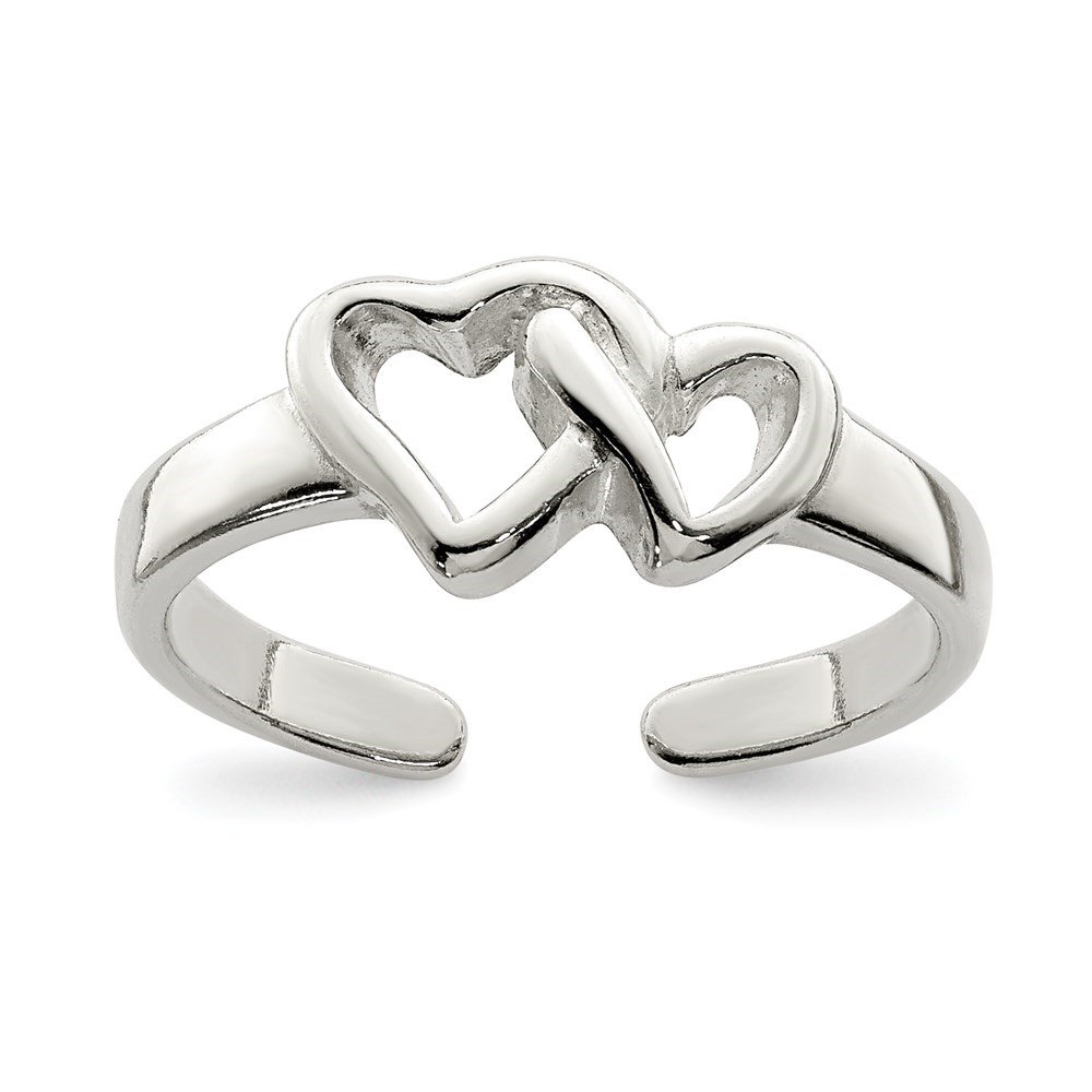 Auriga Fine Jewelry 925 Sterling Silver Solid Heart Toe Ring for Women