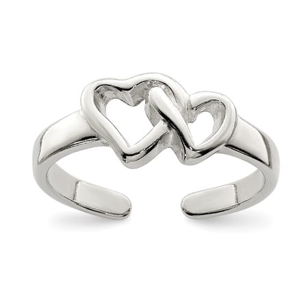 Auriga Fine Jewelry 925 Sterling Silver Solid Heart Toe Ring for Women