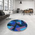 thumbnail image 3 of Ahgly Company Indoor Rectangle Patterned Blue Dress Blue Area Rugs, 6' x 9', 3 of 6