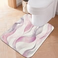 thumbnail image 6 of 2 Piece Soft Bathroom Rug Set Watercolor Abstract Wavy Lines Bath Mat and U-Shaped Toilet Contour Rug (16"x24"+20"x24"), 6 of 7