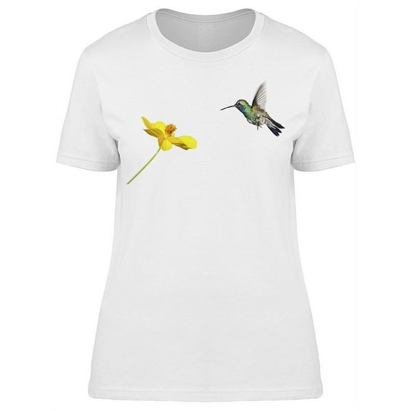 Hummingbird Approaching Flower T-Shirt Women -Image by Shutterstock, Female x-Large