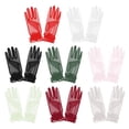thumbnail image 3 of Wedding Gloves Transparent Thin Mesh Short Style Color Black And White Red With Bag Fingers, 3 of 8