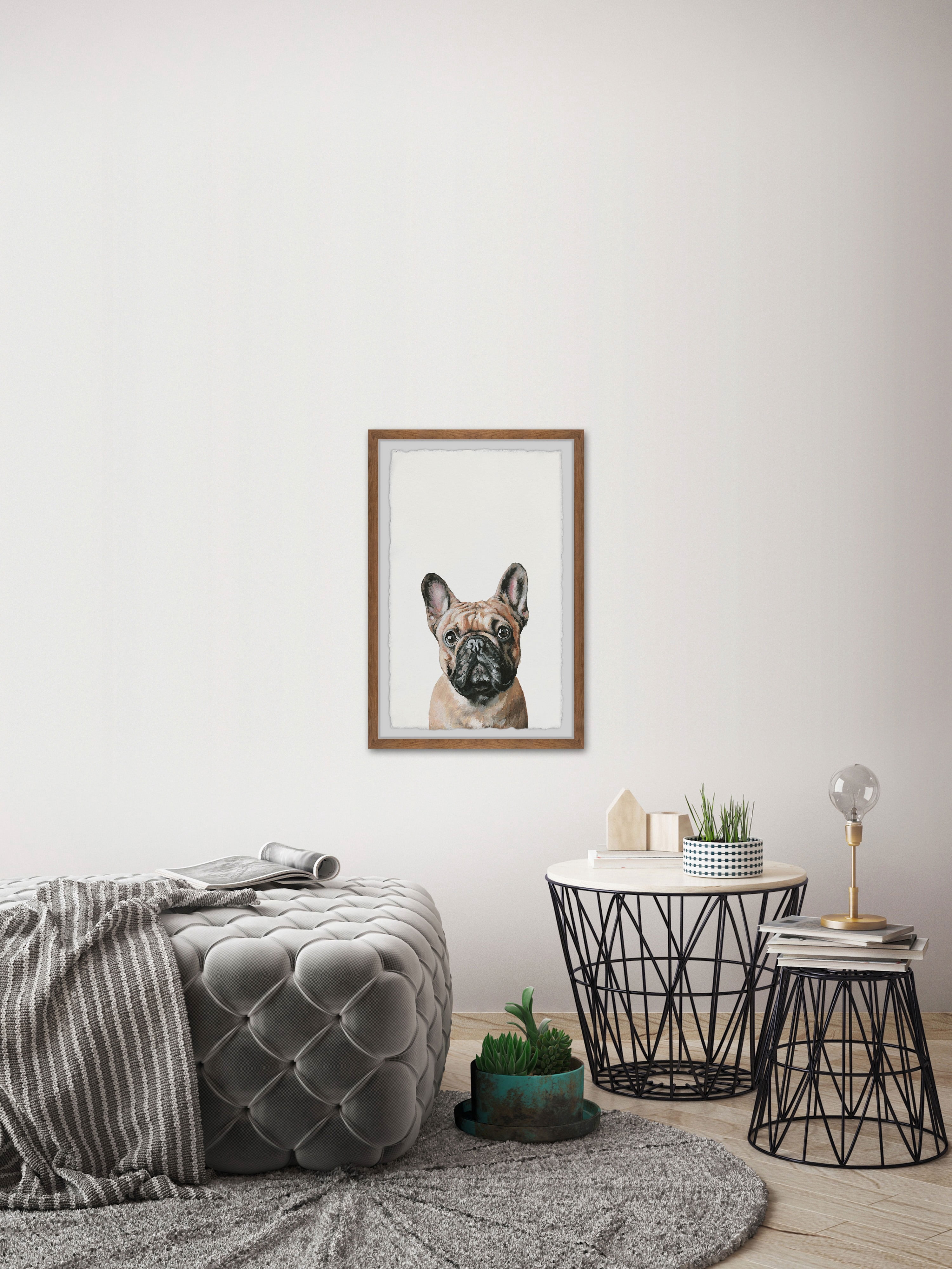 Marmont Hill "Plain Pug" Framed Painting Art Print, 8.00" x 1.50"