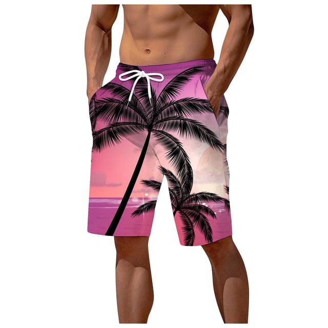 Swim Trunks Men 5 Inch Inseam Elastic Waist Drawstring Bathing Suit Shorts Comfy Mens Swimsuit Mens Swim Trunks Summer Beach Fashion Bathing Suit Beach Board Shorts
