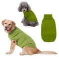 thumbnail image 4 of Cozy Knitted Dog Sweater, Warm Winter Pet Clothes for Small Medium Large Dogs, Soft Cable Knit Pullover for Puppies ,Fluorescent Green XS, 4 of 9