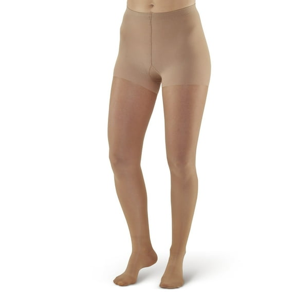 Ames Walker AW Style 383 Signature Sheers 30-40 mmHg Extra Firm Compression Closed Toe Pantyhose Beige Queen
