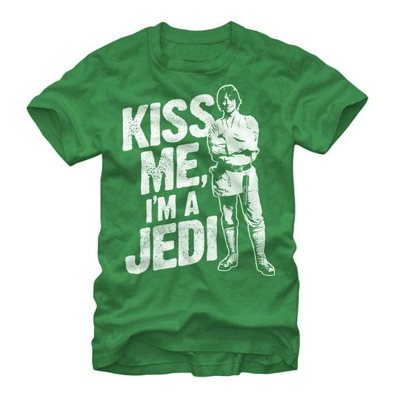Men's Star Wars Kiss Me I'm a Jedi Graphic Tee Kelly Green 2X Large