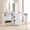White, variant on Double Manicure Table for Nail Tech with Drawers, Nail Desk Station w/3 Storage Drawers & 8-Tiers Open Shelves, Nail Spa Beauty Salon Workstation (Pink)