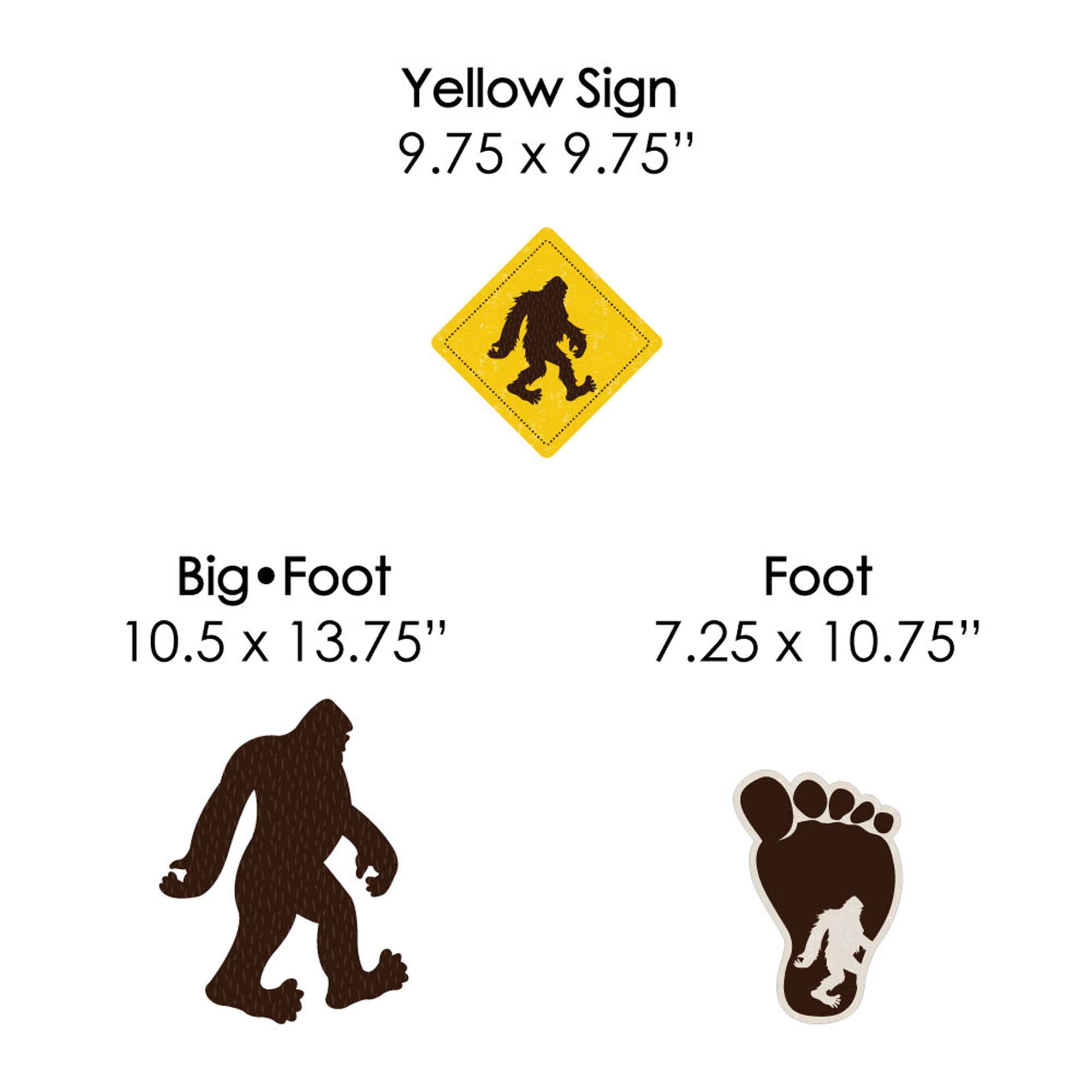 Big Dot of Happiness Sasquatch Crossing - Yard Sign and Outdoor Lawn Decorations - Bigfoot Party or Birthday Party Yard Signs - Set of 8