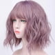 thumbnail image 4 of Peluca ondulada de color Pastel con flequillo de aire para mujer, pelo corto Bob, Morado, Rosa, largo de hombro, sintético, para Cosplay, 4 of 4