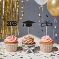 thumbnail image 4 of Upgraded Graduation Season Glitter Paper Flag Party Cake Decoration 12 Pack For Cupcakes And Desserts Celebrate Achievements With Sparkling Flags U, 4 of 6