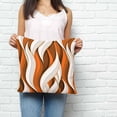 thumbnail image 2 of Burnt Orange White Moire Pillow Covers 24x24 Inch Decorative Throw Pillow Cover, Modern Abstract Art Sofa Pillowcases Accent Cushion Case Home Decor Bedroom Living Room, 2 of 6