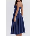 thumbnail image 2 of Women's Sweetheart Neck Ruched Midi Dress 100% Polyester Lightweight Fabric for Party and Evening Occasions Silhouette, 2 of 11