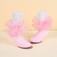 thumbnail image 7 of enyan Girls Lace Ankle Socks Trim Double Layer Cute Comfortable Frilly Dress Ruffle Socks for Girls (Pink,4-6 Years), 7 of 7