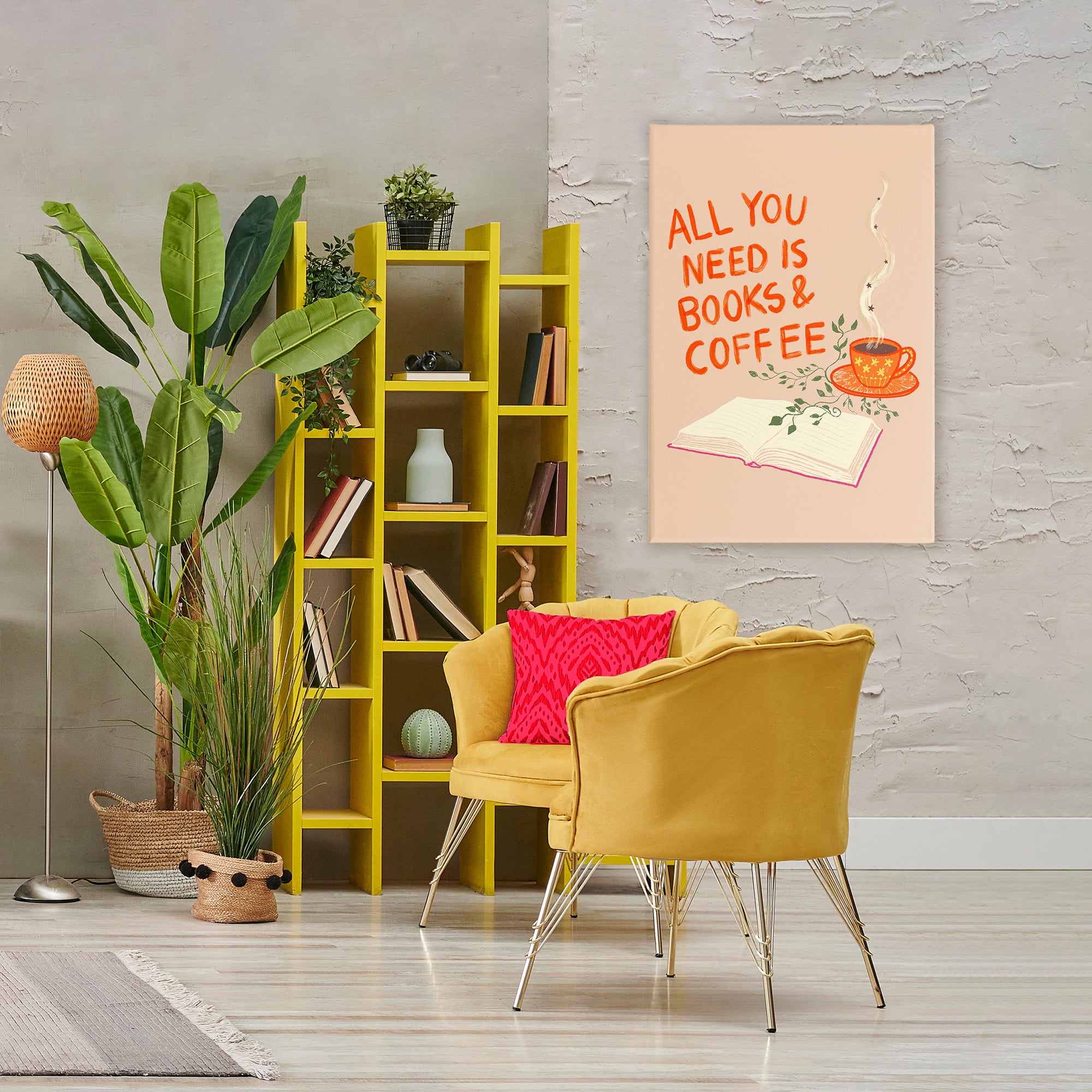 Need Books & Coffee Canvas Wall Art, design by Florentina Dolci