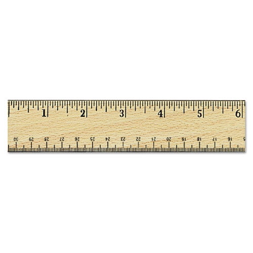 Flat Wood Ruler W/double Metal Edge, Standard, 12 Long, Clear Lacquer  Finish | Bundle of 10 Each