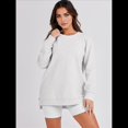 thumbnail image 4 of Sudaderas de Gran Tamaño para Mujer, Cuello Redondo, Larga, Sudaderas con Cremallera Lateral, Ropa de Otoño 2025 Gris XL, 4 of 9