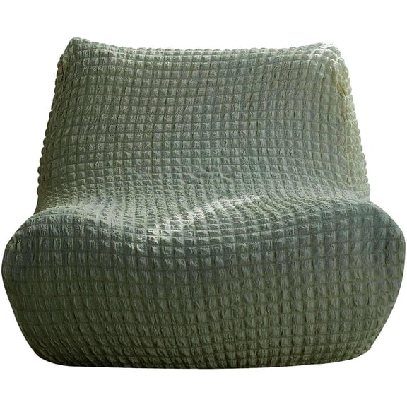 Fireside Chair Cover Armless Sofa Cover Lazy Floor Armless Chair Slipcover, Folding Sofa Bed Cover Non-Armrest Furniture Protector Without Armrests for Kids Dog Cat(Green)