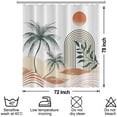 thumbnail image 6 of Mid Century Shower Curtain Set with Hooks Green Leaves Trees Shower Curtains for Bathroom Minimalist Beach Sun Fabric Waterproof Shower Curtain 84x72inches, 6 of 6