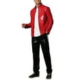 thumbnail image 2 of INSPIRE CHIC Metallic Jackets for Men's Shiny Party Nightclub Zipper PU Jacket, 2 of 4