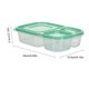 thumbnail image 4 of Caja Bento Reutilizable Contenedor Frutas 3 Compartimentos Para Estudiantes () Verde, 4 of 4