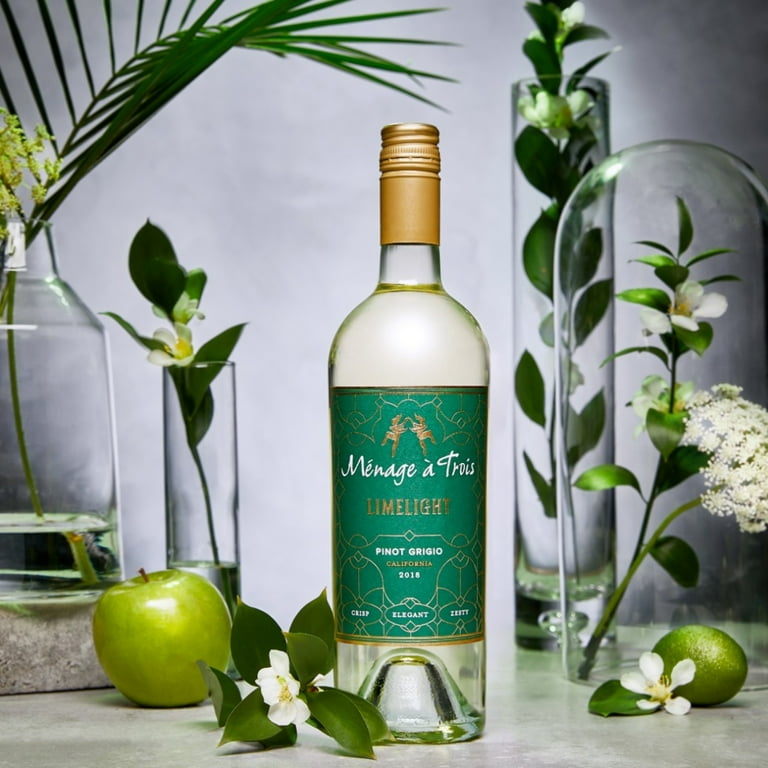 Menage a Trois Limelight Pinot Grigio California White Wine, 750