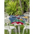 thumbnail image 3 of Outdoor Tablecloths with Umbrella Hole & Zipper, Gnomes Flowers Round Tablecloths 60 Inch, Spring Farmhouse Botanical Floral Striped Waterproof Table Cloth, Patio/Pool/Picnic Table Covers, 3 of 8