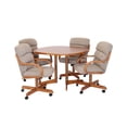 thumbnail image 4 of Caster Chair Company 5-Piece 42x42 Caster Dining Set Wood Edge Laminate Table Top & Stone Chairs, 4 of 12