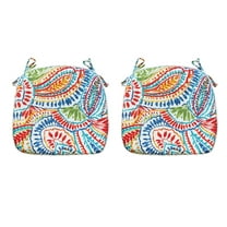 FBTS Prime 16x17 inch All-Weather Multi-color Paisley Outdoor Seat Pads, Pack of 2