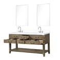 thumbnail image 4 of 60"x22" Grey Oak Double Bath Vanity, White Quartz Top Sealed, Faucet , 28" Mirrors - Bathroom Supply Vanity With Top, And Essentials, 4 of 7