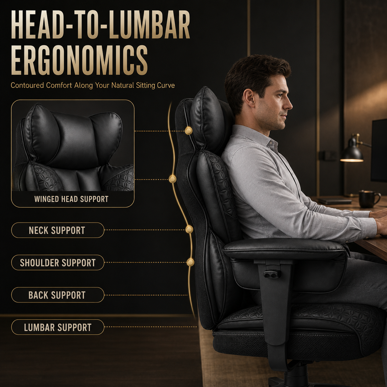 CloudRest Pro 400lb Executive High Back Ergonomic Office Chair photo 5