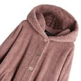 thumbnail image 5 of Women's Casual Warm Faux Shearling Coat Jacket Autumn Winter Long Sleeve Lapel Fluffy Fur Outwear, 5 of 9