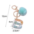 thumbnail image 4 of ievspot 1 Pcs Letter Pendant Plush Ball Alphabet Initial Letter Keychain Key Ring with Fur Ball Pom Charm Decoration, 4 of 8