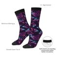 thumbnail image 4 of Vsdgher Purple Butterfly Crew Socks for Men & Women, Breathable Casual Athletic Ankle Socks, 4 of 6