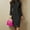 Black, variant on ZOELNIC Women's Stand Collar Pencil Dress Bodycon Knee Length with Slit Hem for Business Casual, S