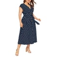 thumbnail image 4 of LilyLLL Womens Plus Size Summer Sundress Retro Polka Dot Maxi Long Dress, 4 of 5