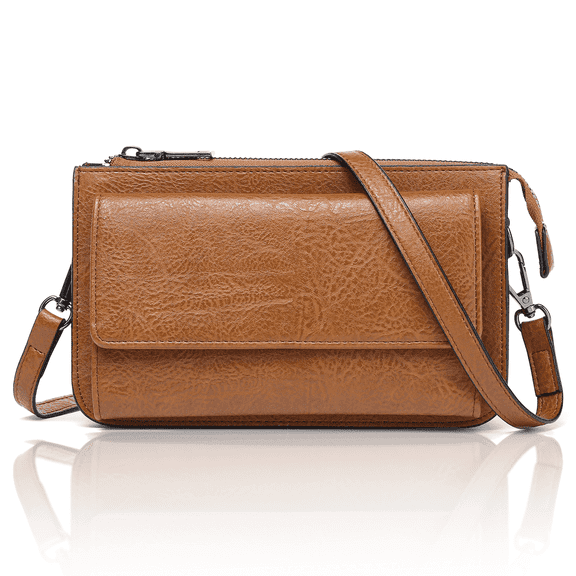 GAEKEAO Crossbody Bags for Women Large Capacity Leather Phone Purse Women Wallet with RFID Blocking Credit Card Slots Removable shoulder strap