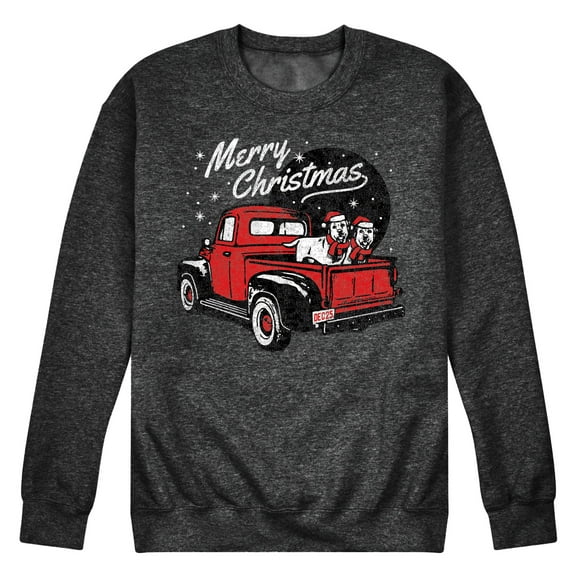 Instant Message - Christmas Truck - Men's Crew Neck Fleece Pullover