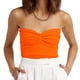 thumbnail image 1 of Fiudx Ofertas de La Semana Top de Punto Roscado de Color Sólido Sin Tirantes Sexy para Mujer, 1 of 6