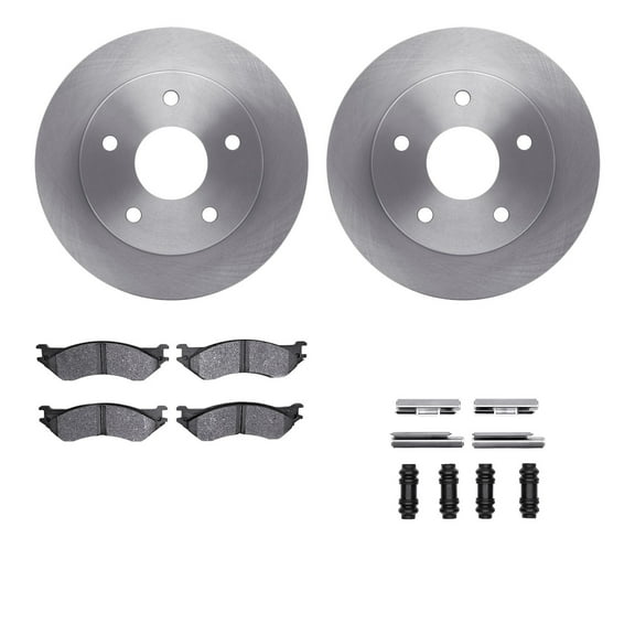 Dynamic Friction Company Front Brake Rotors with Ultimate Duty Performance Brake Pads includes Hardware 6412-40022