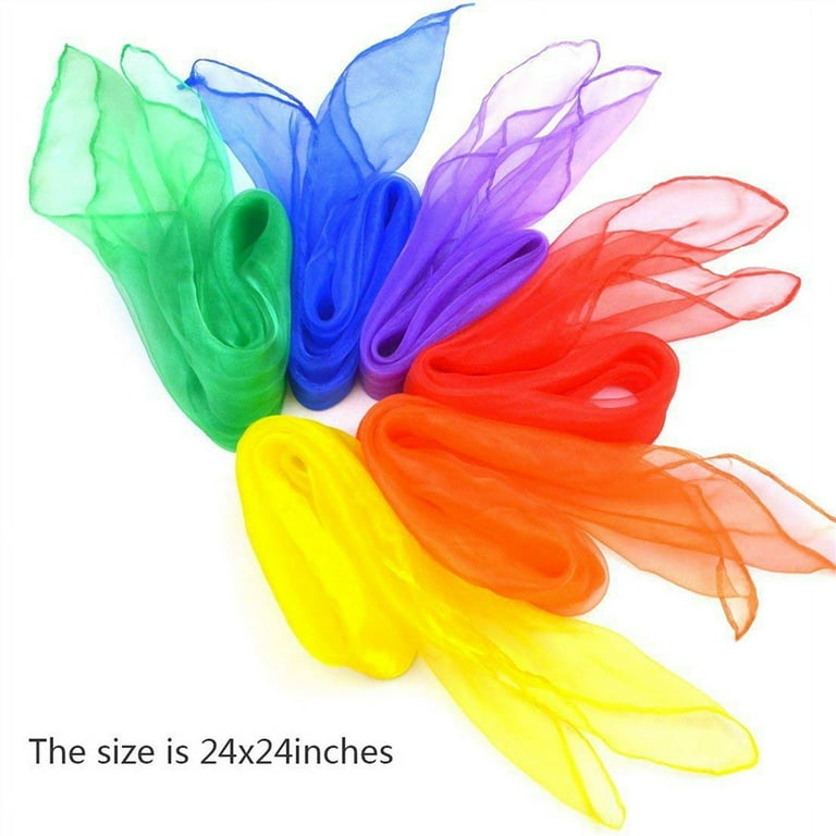Armscye 15Pcs 23.6in Square Dance Scarves,Silk Dance & Juggling Scarves  Ideal Performance Props Accessories,11 Colors
