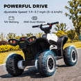 thumbnail image 4 of Aosom 12V Kids ATV with Music, Headlights, High & Low Speed, White, 4 of 10