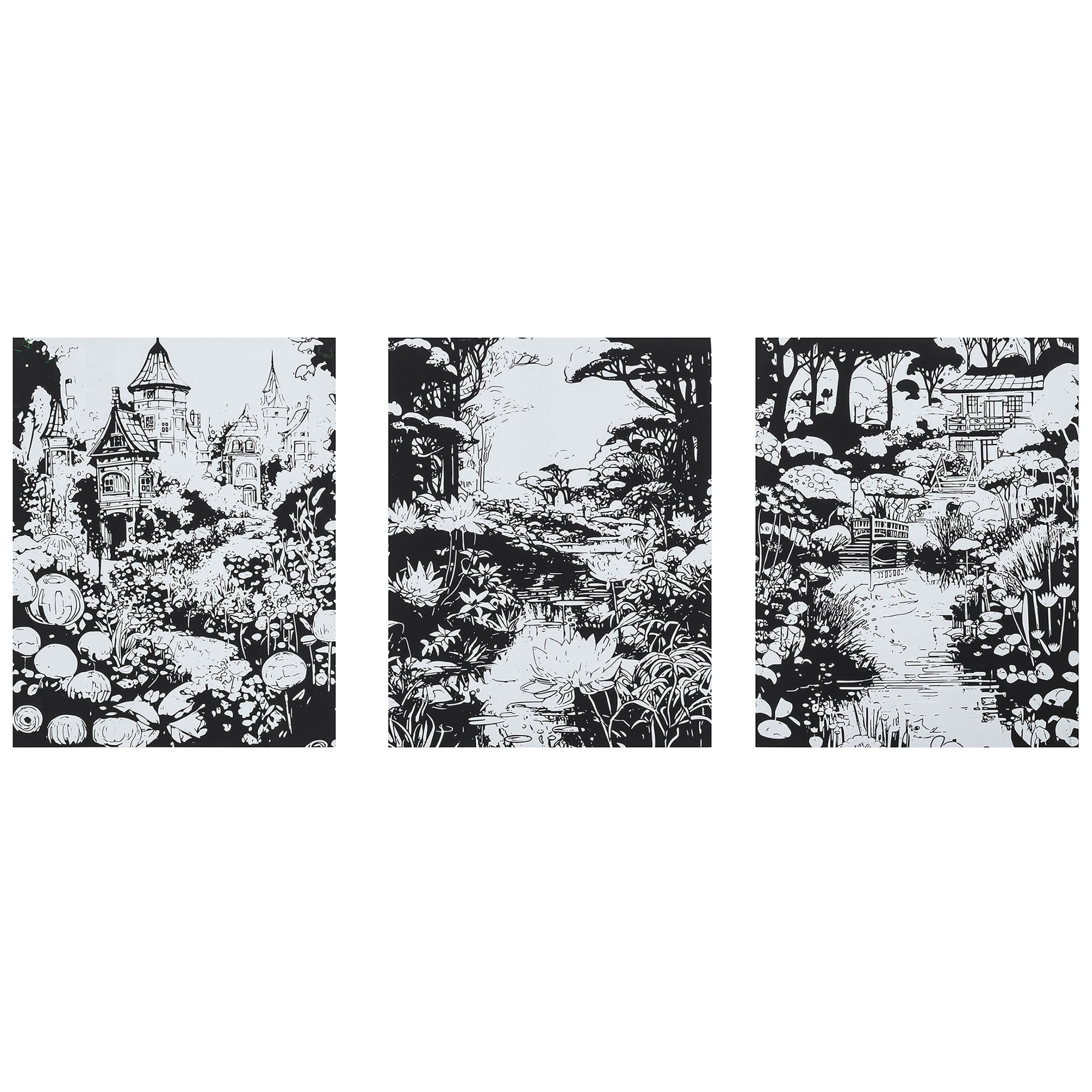 Brea Reese: Scratch Art Paper Pad - Magical Vistas - 12 Sheets, 6 Guided Designs, Metallic Accents, Dual-Tip Stylus & Brush, 8x8" Pages, Adult Craft