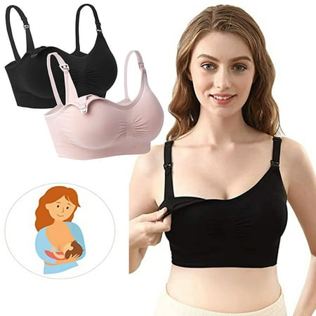 

HOMBOM Tank Tops With Built In Bras Padded Nursing without Underwire Maternity Seamless Comfort Underwear for Women Multicolour L(8)