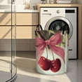 thumbnail image 5 of Cherry Delight on Pink Bow Print Extra Large Foldable Laundry Basket  Stylish  Easy to Use for Bedroom Bathroom  Laundry Room  Oxford Fabric Storage Bin, 5 of 9