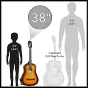 Ashthorpe 38-Inch Beginner Acoustic Guitar - Sunburst, Complete Starter Kit with Gig Bag, Extra Strings, Strap, and Lessons