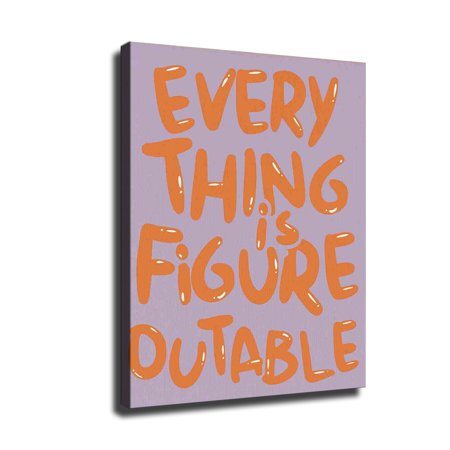 Everything Is Figureoutable Inspirational Wall Art Poster Hanger Frame Positive Affirmations Wall Decor Motivational Wall Art for Home Office Classroom