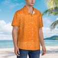 thumbnail image 3 of Fuzoiu Orange Glitter2 Print Hawaiian Shirt for Men, Summer Beach Casual Short Sleeve Button Down Shirts, Men’s Beach Summer Shirts with Pocket,Large, 3 of 7