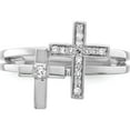 thumbnail image 5 of Sterling Silver Rhodium Plated Diamond Crosses Ring (Size 6) Made In India qr4677-6, 5 of 5
